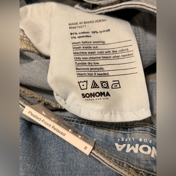 Sonoma Light Blue Pleated-Front Relaxed Jeans size 8 - Picture 5 of 8